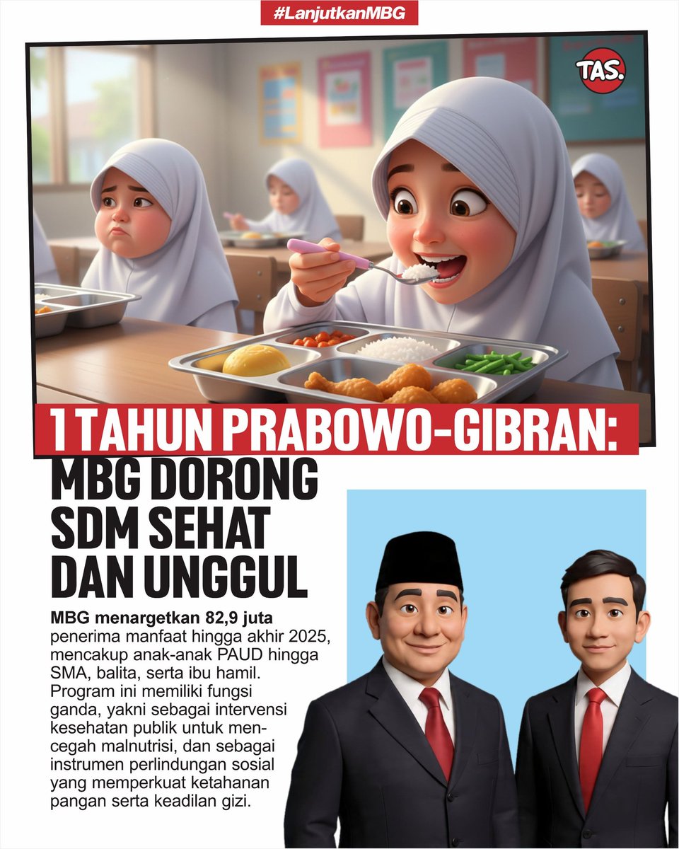 Program makan bergizi gratis bukan hanya sekadar makan gratis, namun sebagai investasi besar untuk masa depan anak bangsa. SDM sehat, Indonesia hebat! #LanjutkanMBG
. 
GEMINI FOURTH Selamat Ulang Tahun #GFFMinLosangeles SMAN 1 Cimarga W Korea