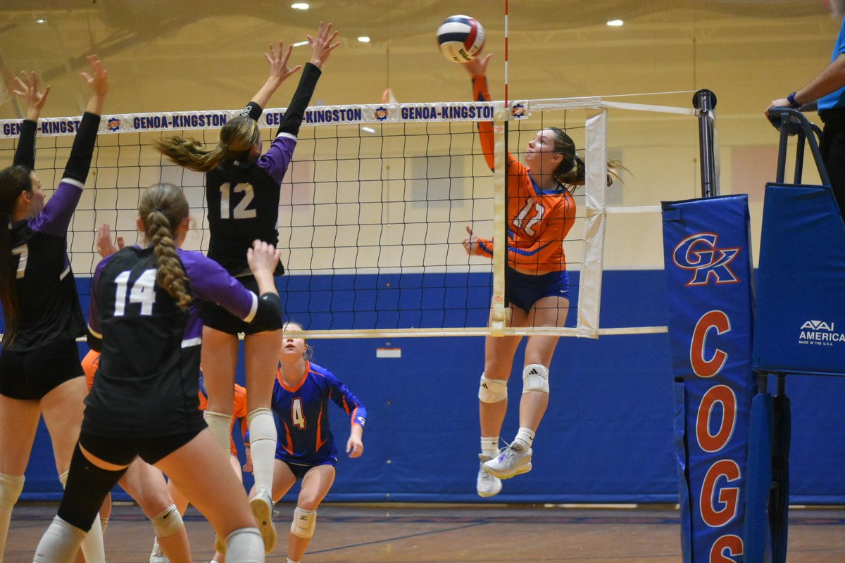 GKCogsAthletics's tweet photo. Varsity Volleyball @ GKHS:
FINAL: GK beats Dixon 25-18, 19-25, 25-17.
Presley Meyer had a big night with 12 assists, 12 kills and 9 digs. Aubrey Wise and Bria Botterman each tallied 8 kills. Ari Rich had 17 assists and 6 digs while Keiragan Gleissner had 2 kills and 4 blocks. https://t.co/G3OvTgWdI1