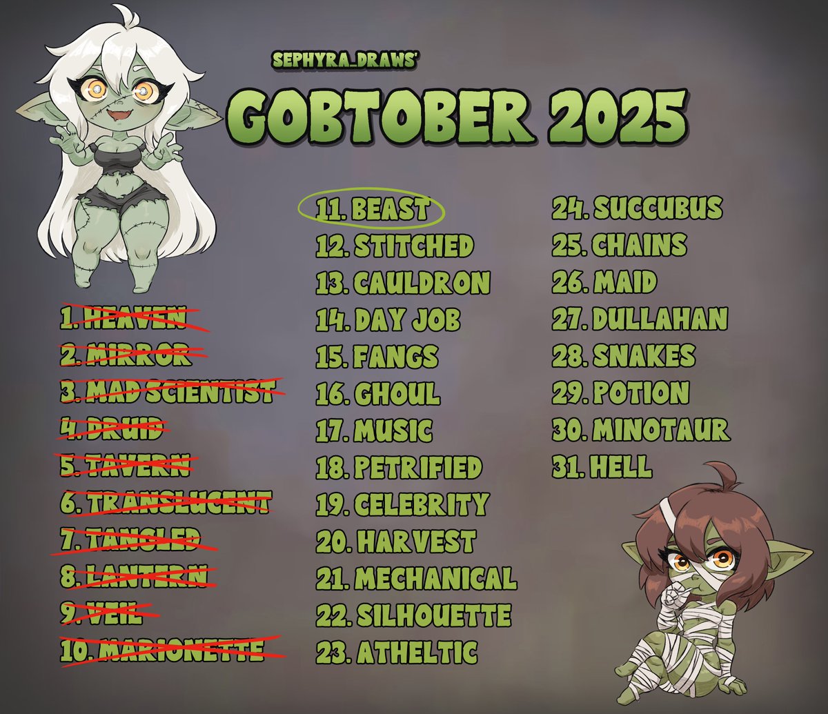 Sephyra - ใปใใฃใฉ (@sephyra_draws) on Twitter photo Gobtober day 11 - Beast
for <a href="/Ikromus/">OriannaTsumoko</a> :3
I think I'm settling on Vixicia
#gobtober #gobtober2025 Gobtober day 11 - Beast
for <a href="/Ikromus/">OriannaTsumoko</a> :3
I think I'm settling on Vixicia
#gobtober #gobtober2025