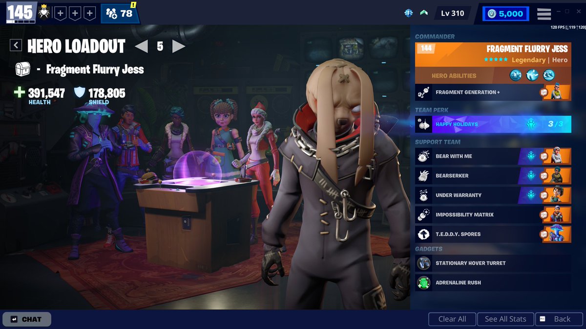 archer_fortnite's tweet photo. My TEDDY Spam Loadout

Lead: Fragment Flurry Jess
Team Perk: Happy Holidays
Support:
- Jingle Jess/Metal Team Leader/Enforcer Grizzly (teddy last longer)
- Trailblazer Quinn (extra teddy damage)
- Jilly Teacup (☝️)
- Old Glory A.C (reduce teddy cooldown)
- Madcap (teddy damage) https://t.co/iF5hejVH2a