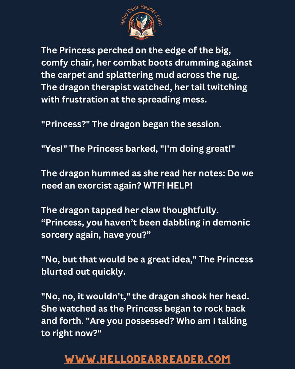 jason_delph's tweet image. Princess &amp;amp; the Dragon Therapist: Ban It [155]
Read them all here:
rfr.bz/t2e79c9
#CozyFantasy #HelloDearReader #NanoFiction #MicroFiction #BookLovers #FantasyReads