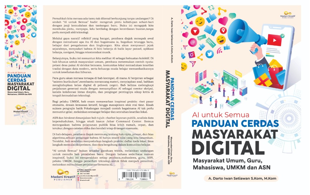 dartoiwan's tweet image. Sudah Ber-ISBN tebal 400 lembar A5 / Unesco, bonus pembatas buku. 😁🙏🏼. Silakan di Pre-Order 😊.

#AI untuk Semua, #Panduan #Cerdas #Masyarakat #Digital #Masyarakat #Umum #Guru #Mahasiswa #UMKM #ASN