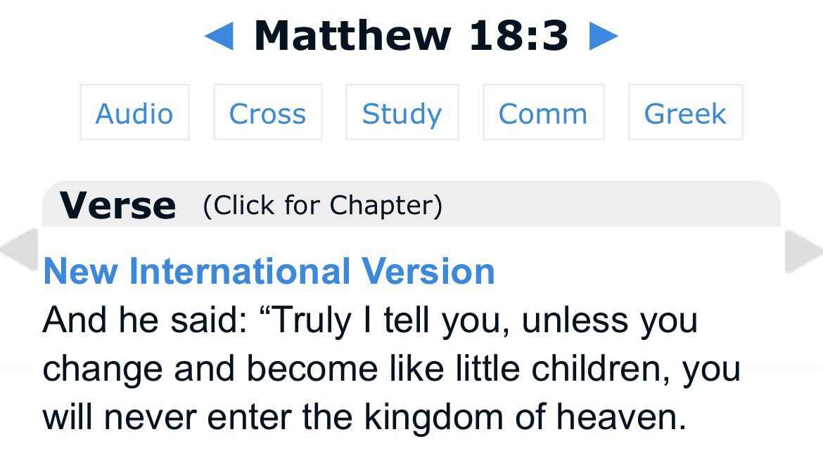 ZehraTRizvi's tweet image. #Explanation (Mathew 18:3) 
Children don't hold grudges; they fight with each other &amp;amp; become friends again. 
They cry persistently before their parents  until their DEMANDS are MET. 
They play with toys (world) &amp;amp; then break them, because they're not attached to worldly bounties.