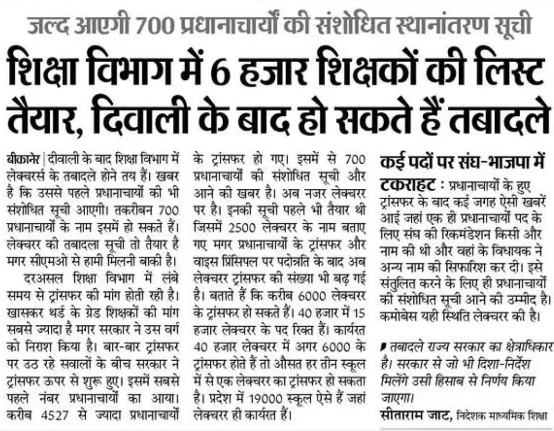 suruchi_0007's tweet photo. #Principaltransfer
प्रिन्सिपल संशोधित लिस्ट 700 की नहीं आएगी
छोटी आएगी...
अन्य सभी मिलाकर 6 हजार से ज्यादा आएगी इसलिए आकड़ों के हिसाब से ये खबर गलत है...
इसमे इन्होंने के lecturer का नाम दिया है
मंत्रालय कर्मचारी
2nd grade
उनको भी दिवाली उपहार मिलेंगे 🎉🎊💐 https://t.co/VZW7zm4F6x