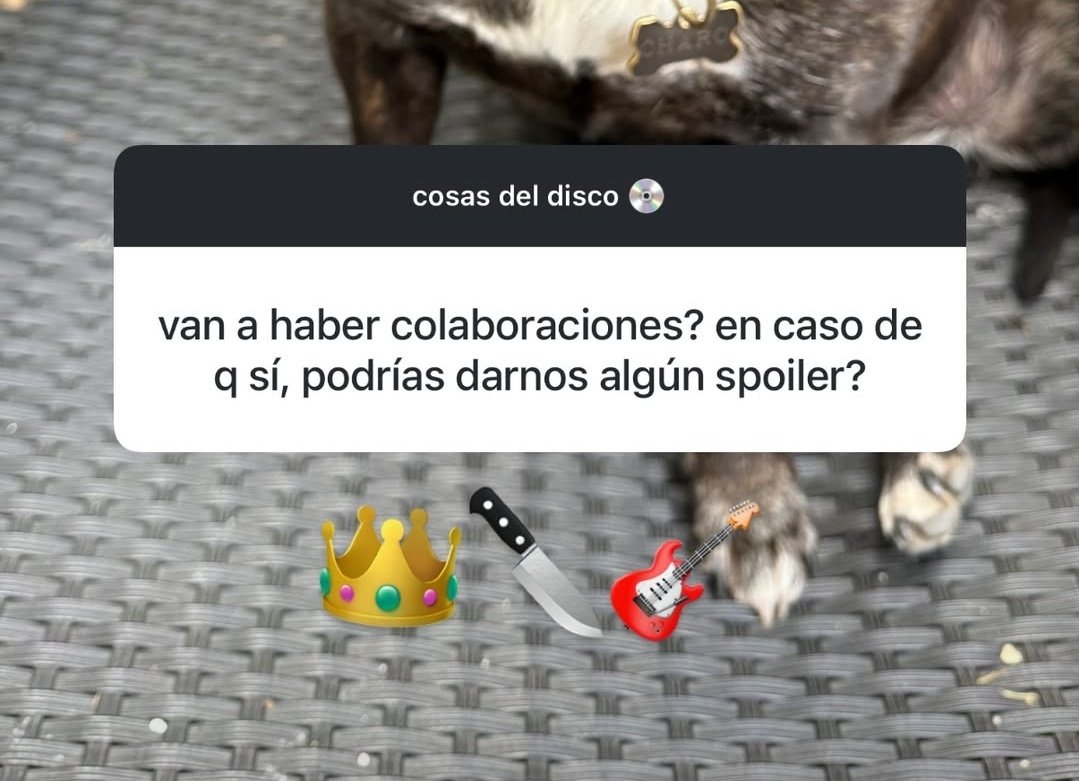 bbasulbot's tweet photo. bb asul spoileando colaboraciones del disco👀
 "👑🔪🎸" https://t.co/M27PRzx3RG