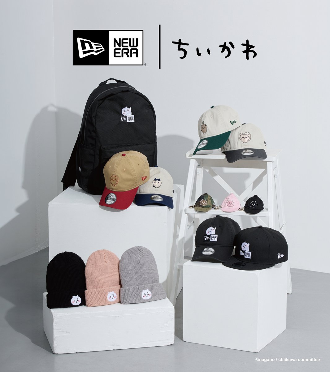 ニューエラ x ちいかわ キャップキーホルダー ブラック NEW ERA® CAP KEY HOLDER ちいかわ BLACK