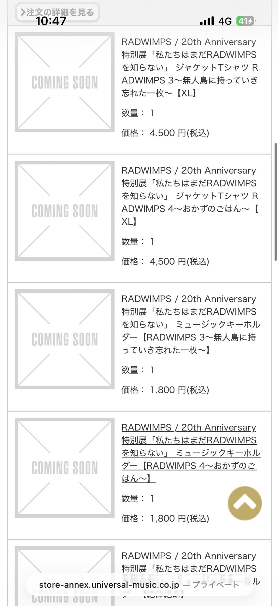 RADWIMPS 特別展 ジャケットTシャツ 無人島に持っていき忘れた一枚