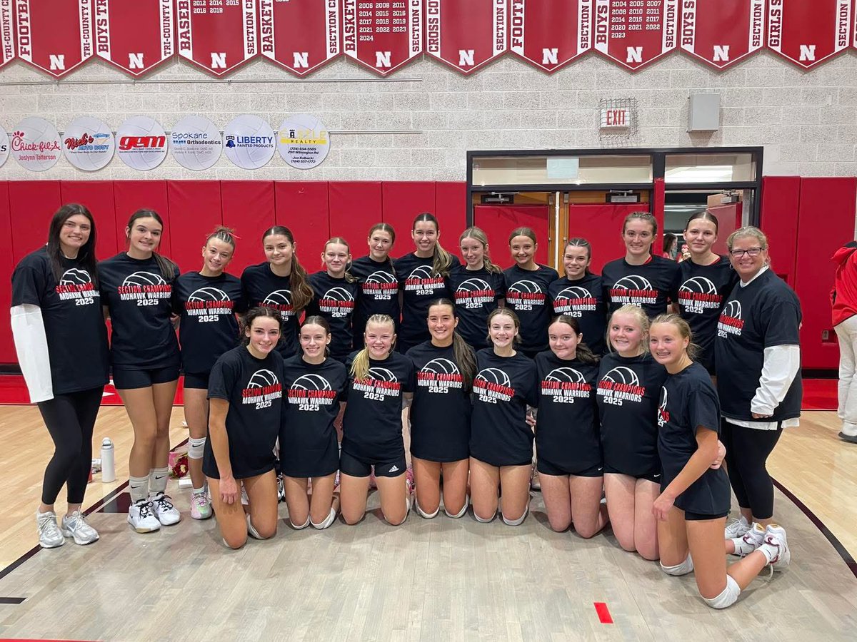 LCSportsNet's tweet photo. With the straight set win tonight over Neshannock , Mohawk volleyball secures a share of the section from with the Lancers and Riverside. It is the first section title in program history for @AthleticsMohawk! https://t.co/SHGa8K0XLB