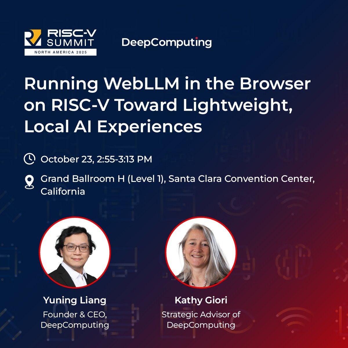 DeepComputingio's tweet image. Join @Yuning_XC5, Founder & CEO of @DeepComputingio, and Kathy Giori, Strategic Advisor of DeepComputing, as DeepComputing explores how WebLLM runs directly in the browser on RISC-V, enabling lightweight and fully local AI experiences — no cloud required.
Discover how open…