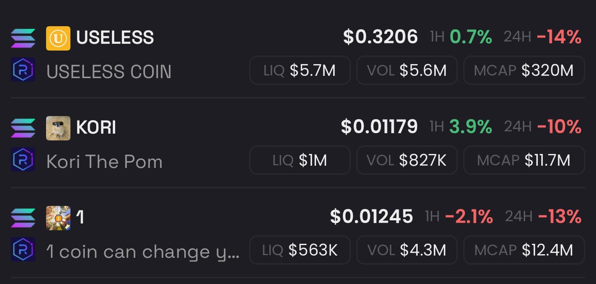 these are the 3 strongest Bonk eco plays 

- $USELESS: the OG leader who put Bonk on the map, when Useless pumps the whole eco follows

- $Kori: The best animal coin on SOL without a doubt. The most viral dog in the world, officially tokenized and backed by the owner with CA