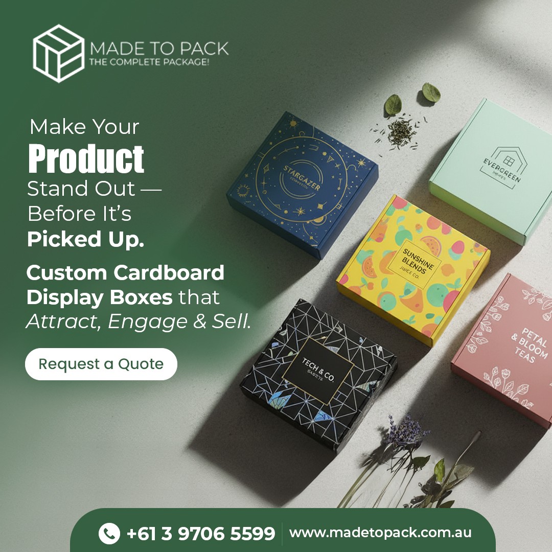 madetopack's tweet image. A great product can’t speak for itself — but the right display box can do the talking.
At Made To Pack, our custom cardboard display boxes don’t just hold your product — they sell it.

#MadeToPack #DisplayBoxes #CardboardDisplay #CustomPackaging #ProductDisplay #RetailPackaging