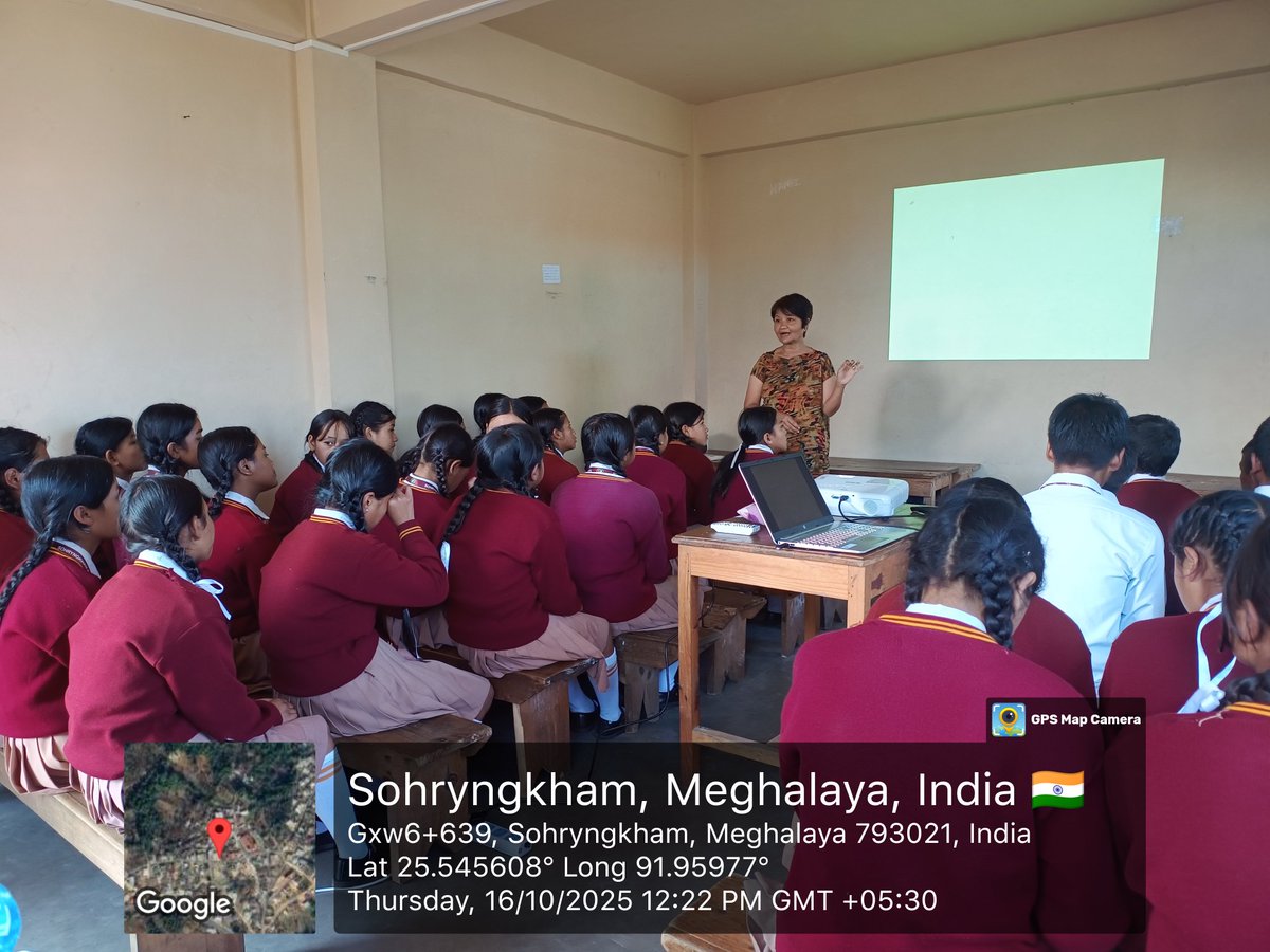 NssLady's tweet photo. Awareness programme on Child protection and life skills for students of Sohryngkham Presbyterian secondary school organised by NSS Unit,LKC and Social Welfare Dept. Govt. Of Meghalaya on the 16.10.2025. @_NSSIndia @CellNehu @nss_rdguwahati @YASMinistry https://t.co/71xs58DAyU