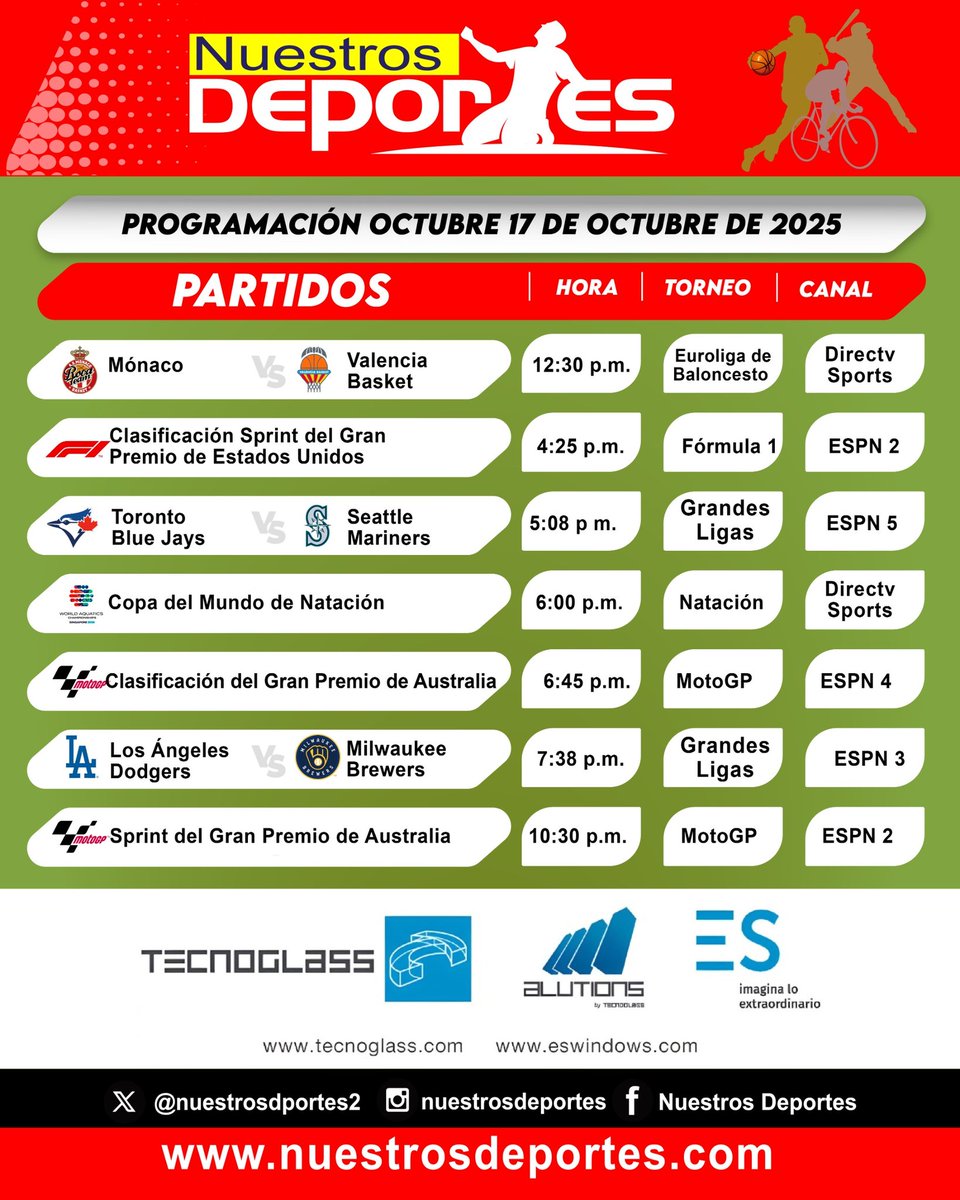 nuestrosdporte2's tweet image. #Programación deportiva del viernes