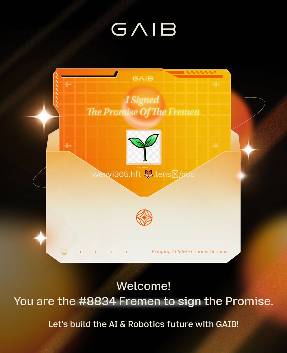I signed The Promise of the Fremen! <a href="/gaib_ai/">GAIB 🟠 | RWAiFi</a>