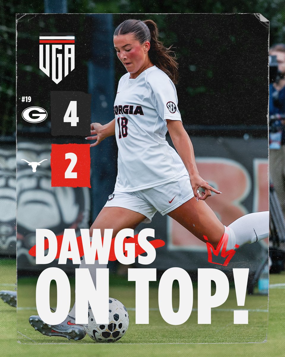 🐶 DAWGS ON TOP 🔝

No. 19 Georgia takes down Texas, 4-2, on the strength of <a href="/ElphickLily/">lily kate elphick</a>'s brace!

We're back in action Sunday against Auburn at 5 p.m. at Turner!

#GoDawgs 🐾