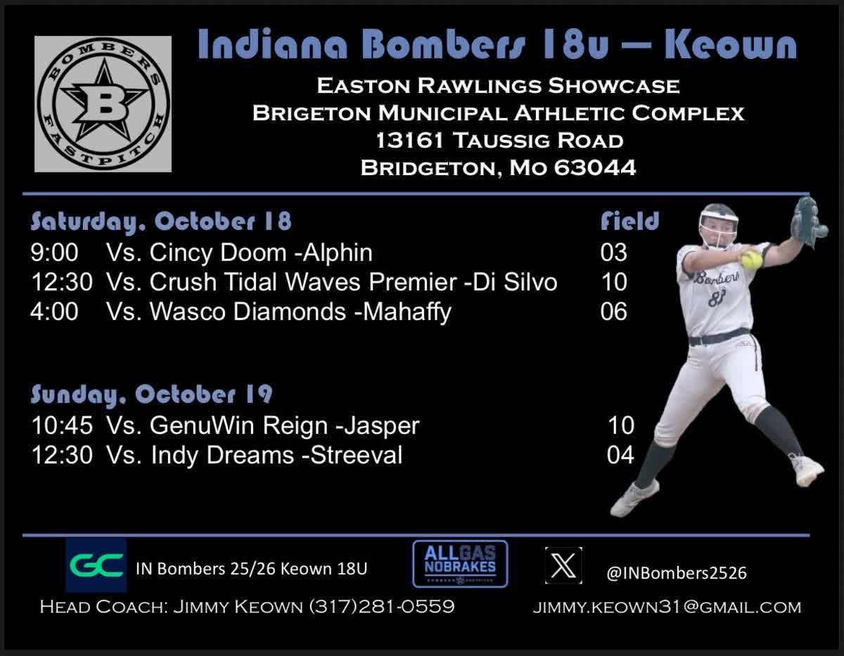 Excited for more opportunities this weekend to get better!!! <a href="/INBombers2526/">Bombers07Keown</a> <a href="/CoachMalWinters/">Mallory Winters</a> <a href="/BUsoftballcoach/">Scott Hall</a>