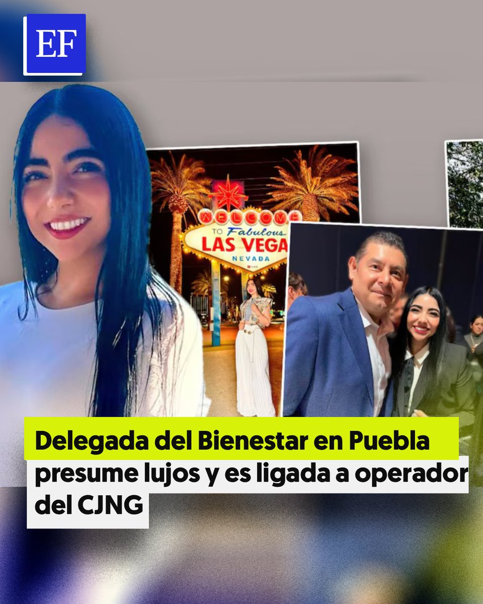 Anallely López, funcionaria en Puebla con sueldo de $19 mil, presume viajes a Las Vegas, autos de lujo y marcas exclusivas 💼✨. Es señalada por sus presuntos vínculos con Nazario Ramírez, operador ligado al CJNG detenido por narcotráfico y extorsión elfinanciero.com.mx/estados/2025/1…