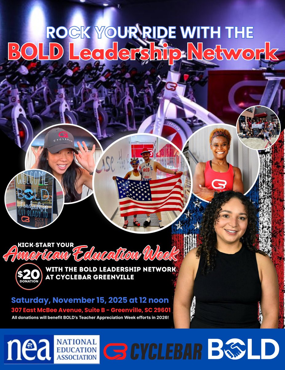 DMQUALLS's tweet image. RSVP Today!
members.cyclebar.com/book/cyclebar-…
#BOLDIsAChoice #DevelopingLeaders #CreatingSafeSpaces #RaisingAwareness #BOLDAllies #AEW2025
#AmericanEducationWeek