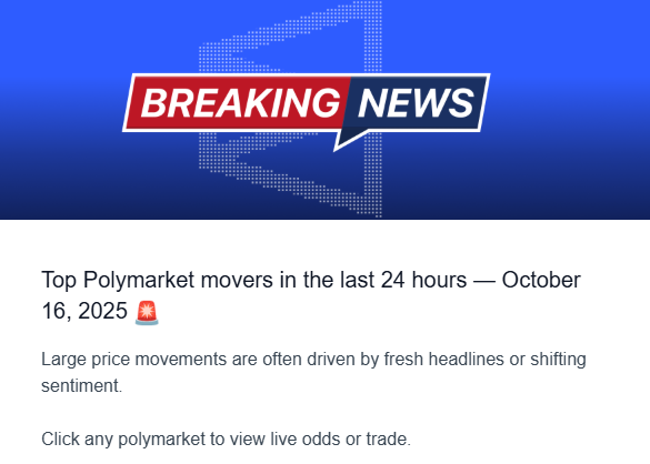 0x264_'s tweet photo. 오늘 @Polymarket  폴리마켓 모바일 앱 웨잇리스트 등록이 열렸는데..

폴리마켓은 다들 알고 계시겠지만 요렇게 메일 인박스로도 브레이킹뉴-쓰! 이람서 소식지를 보내준다

24시간 동안 많이 움직인 종목(?) 위주로 추천(??) 을 해주는 것 같은데

이게 모바일 푸시 알람으로 온다면 나는 과연 배팅을 참을 수 있을까?

트럼프와 시주석 배팅이 맛있어 보이네요.. 츄베릅..
