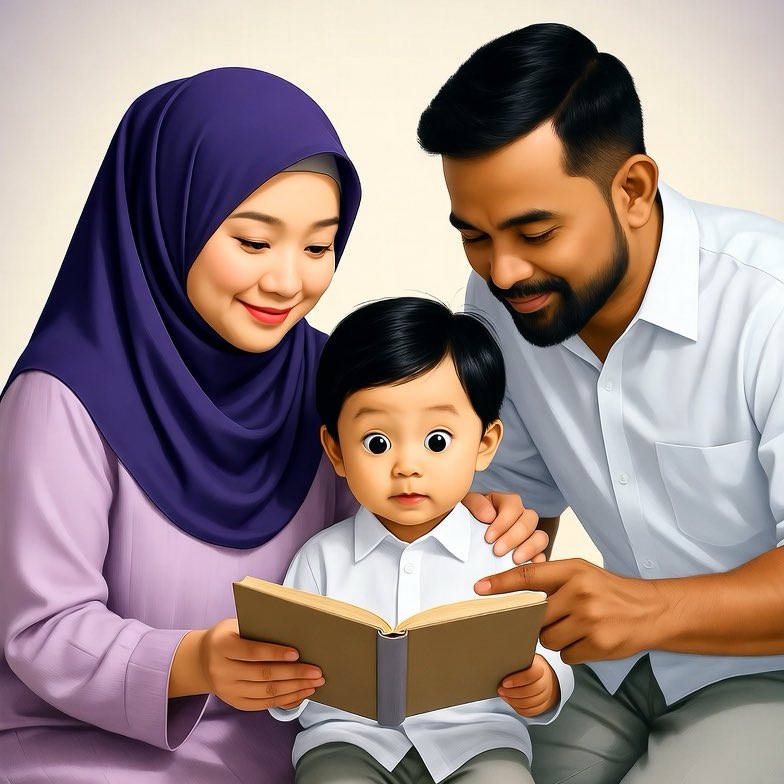 Sifat keluarga berkasih sayang,
Kasih terbentuk penuh bahagia;
Adat dijaga budi terbilang,
Adab dipupuk ibu dan bapa.
#Pantun #BahasaJiwaBangsa
