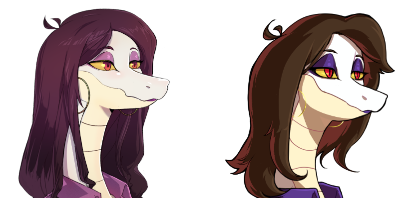 Dando um retoque no modelo/cores de alguns personagens assim como o estilo geral deles.
Aqui um exemplo da Najynna atual / anteriormente.

Reworking the model/colors of some characters as well as their overall style. Here is an example of Najynna now (left) and before (right).