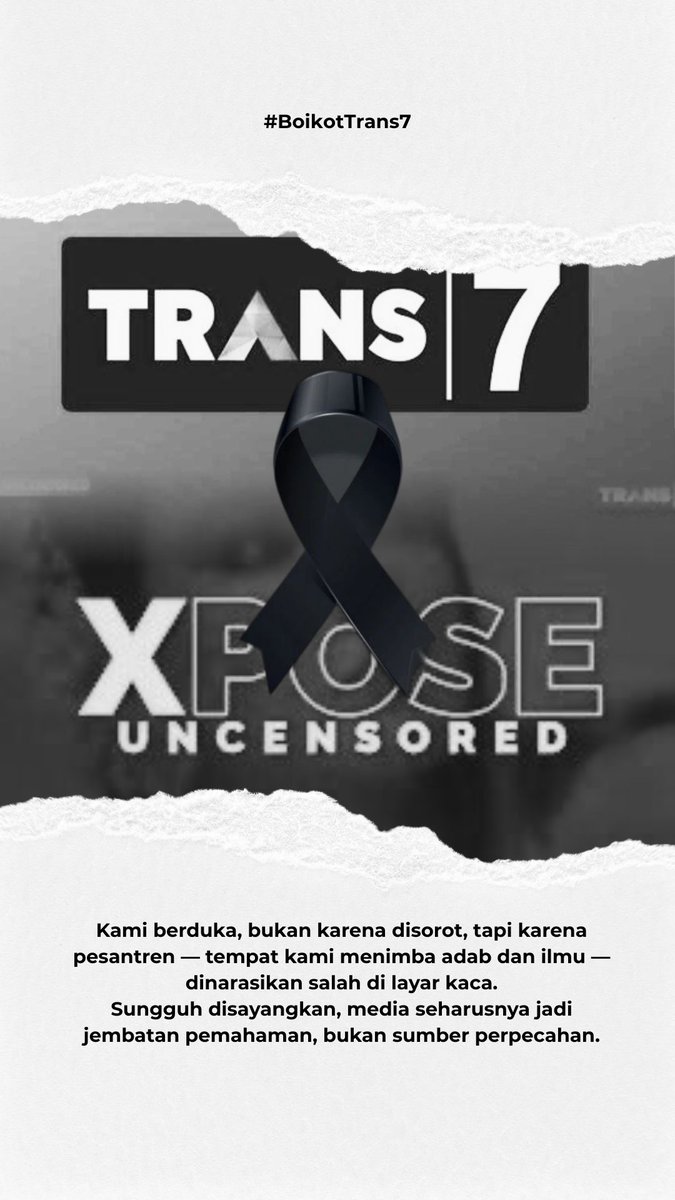 AjieKrepyak's tweet photo. Menilak lupa.,,

Itu tayangan khazanah yg sangat lama sekali, apa masih di penyimpanan televisi @TRANS7 

#jagapesantren #pesantrenbersatu #BOIKOTTRANS7 #hijarah https://t.co/P43ca8RpE6