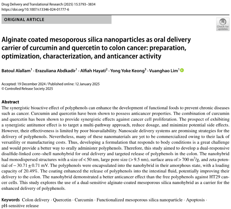 Associate Professor Dr. Yong Yoke Keong (Dep. of Human Anatomy) and his team have published an article in Top 10% Q1 Journal recently;

link.springer.com/article/10.100…

 #medicupm #fpskupm #Sustainability@UPM #UPMGreenCampus