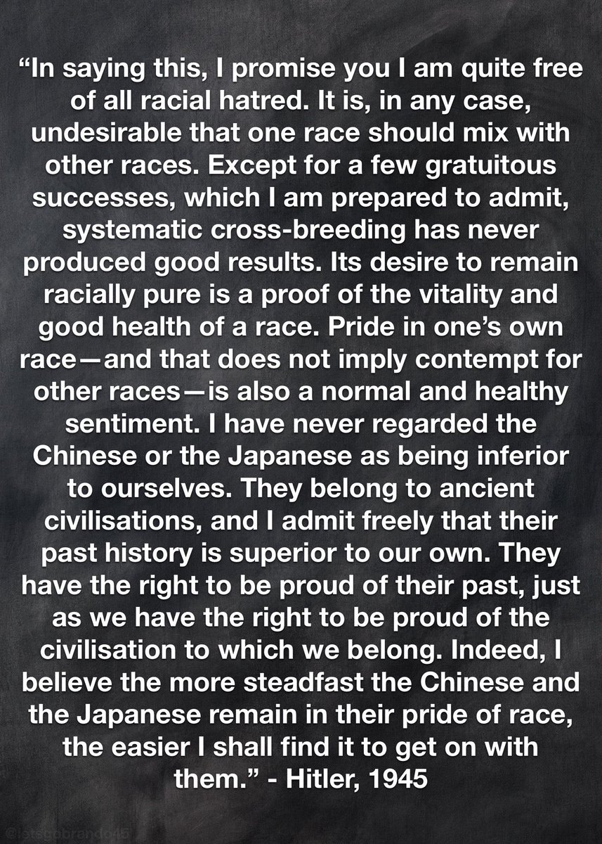 LetsGoBrando45's tweet image. This is a real Hitler quote. 👇
We were lied to.
We are living under massive deception.
Our ancestors died for jewish lies.