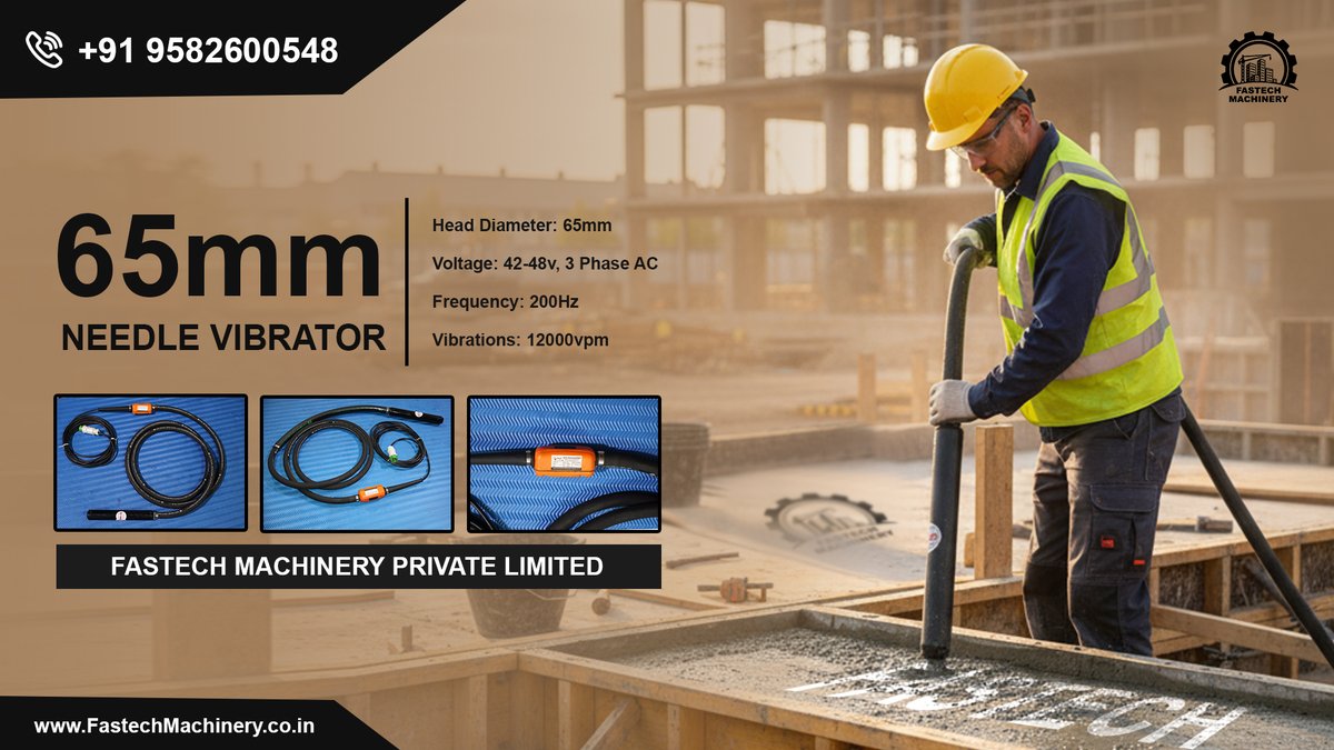 fastechmachines's tweet image. Fastech Vibrator | Fastech Machinery Private Limited

Visit us at FastechMachinery.co.in or call us at +91 9582600548 to learn more.

#fastechmachinery #fastech #constructionequipment #constructionmachine #constructionmachinery #needlevibrator #vibrator #internalvibrator