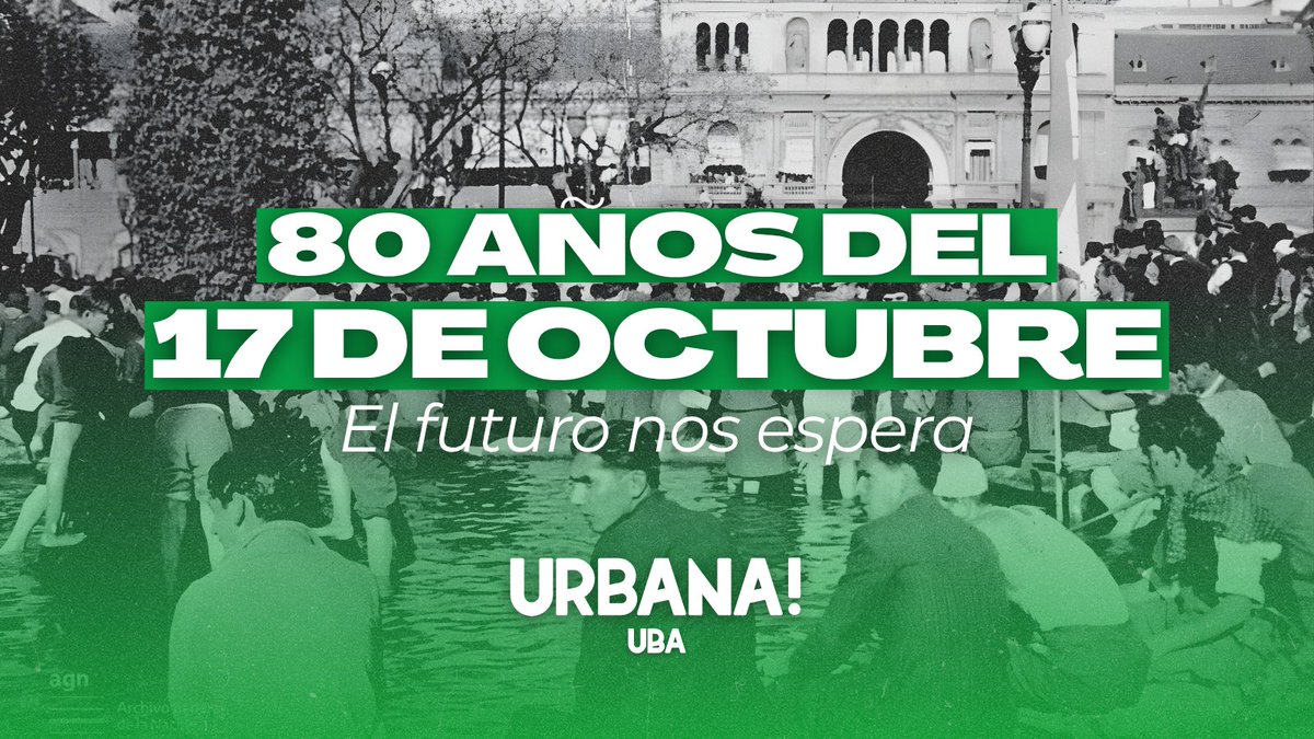 80 años del 17 de octubre | El futuro nos espera ✌🏼💚

Hoy se cumplen 80 años de la gesta popular más grande de nuestra historia nacional. En aquella jornada de 1945, miles de obreros se congregaron en la Plaza de Mayo para exigir la liberación del coronel Juan Domingo Perón.