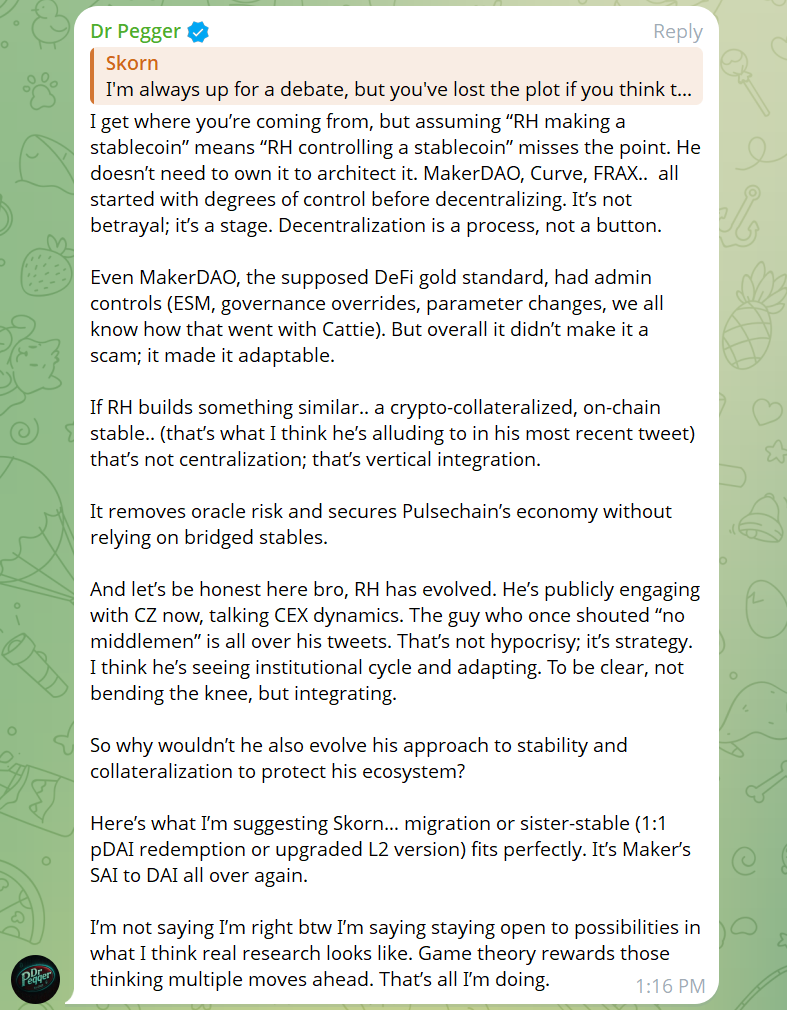 ❤️💛💚💙

Highly intelligent post here from my friend, Dr. Pegger.

Deep Value in here.

Relevant: PulseChain