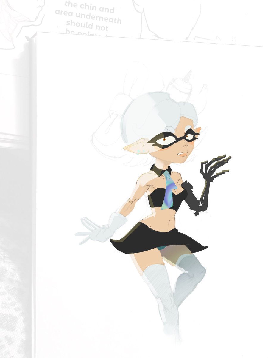 Slaurpy's tweet image. Idk how to draw robot parts yet. #wip #mariesplatoon