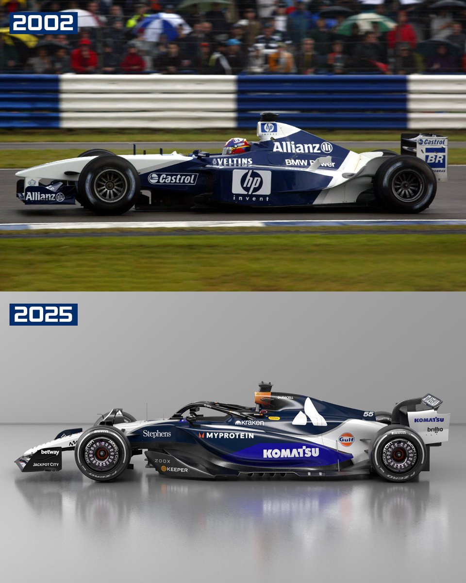 TeamWilliamsF1's tweet photo. Esto es lo mas hermoso de la semana y del año junto con el podio de #Sainz
Volver a ver los colores de ese Williams, tener ese flashback de #Montoya, el mejor suramericano de los últimos 25 años es increíble. Ojala COTA nos traiga un lindo resultado 
#WeAreWilliams #SomosWilliams https://t.co/Sv6in8Qppp