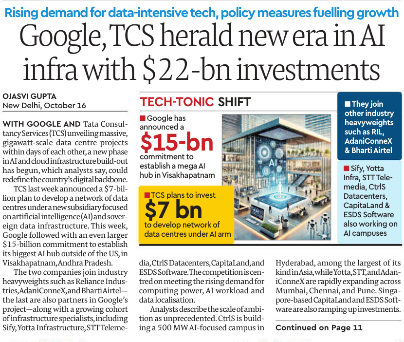 Sectorsignals's tweet image. AI - India - Google & TCS will drive the Momentum
US Data center spill over may happen to India overtime
Huge growth story ahead