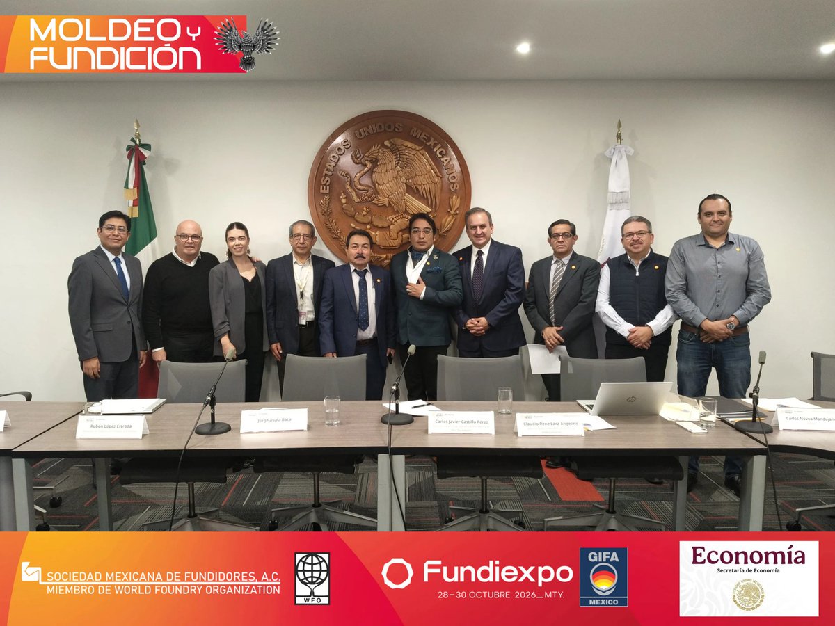 SMFAC1962's tweet photo. Esto es #FUNDIEXPO - #GIFAMexico MONTERREY 2026
EMPRESAS DE NUESTRO SECTOR en la @SE_mx para las Mesas de Consulta T-MEC
¡CUANDO TRABAJAMOS JUNTOS, EL GANADOR ES MÉXICO!
https://t.co/nrj4Kg4IhH
contacto@fundiexpo.mx
#TodosSomosSMFAC #SMFAC #Fundiexpo2026 #GIFAMexico https://t.co/gwBlpFKO03