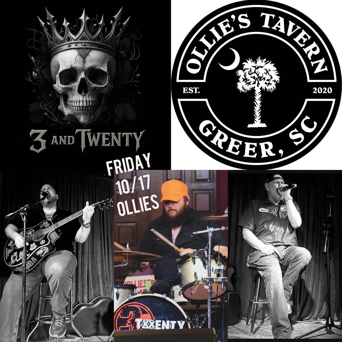 3andTwenty's tweet photo. TOMORROW NIGHT GREER, SC…Let’s get it!!! 
@3andTwenty at Ollie’s Tavern https://t.co/DtwkGjipuc