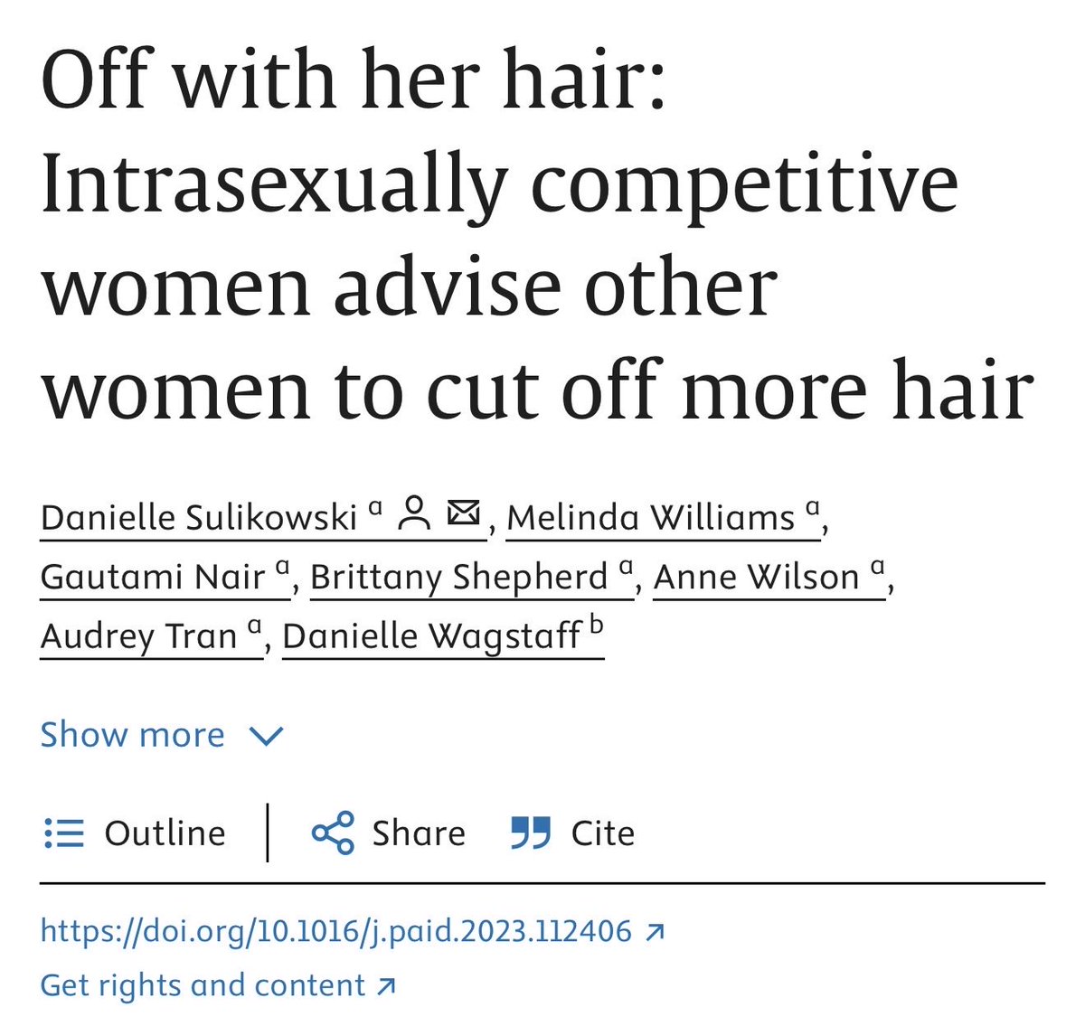 friendly reminder that women telling each other how good they look with short hair is intrasexual competition
