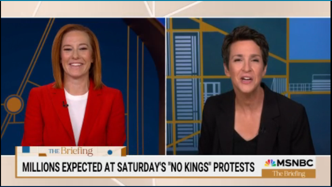 "They're just going to be very surprised by what the actual footage looks like in their own home districts." Rachel Maddow anticipates some cognitive dissonance for Republicans who are too caught up in party line smears to understand what the No Kings protests actually are.