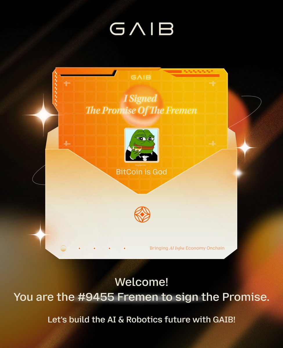 guruside001's tweet photo. I signed The Promise of the Fremen! @gaib_ai https://t.co/ACmkaoviFP