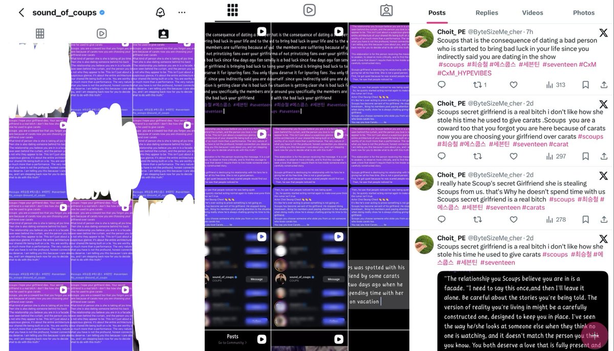 carats &amp; couprangs
please report and block these accounts spreading false rumors attacking 🍒 while tagging/spmming him  

• instagram.com/_leaderscoups?…
• instagram.com/_svt_love17_?i…
• x.com/bytesizeme_che…