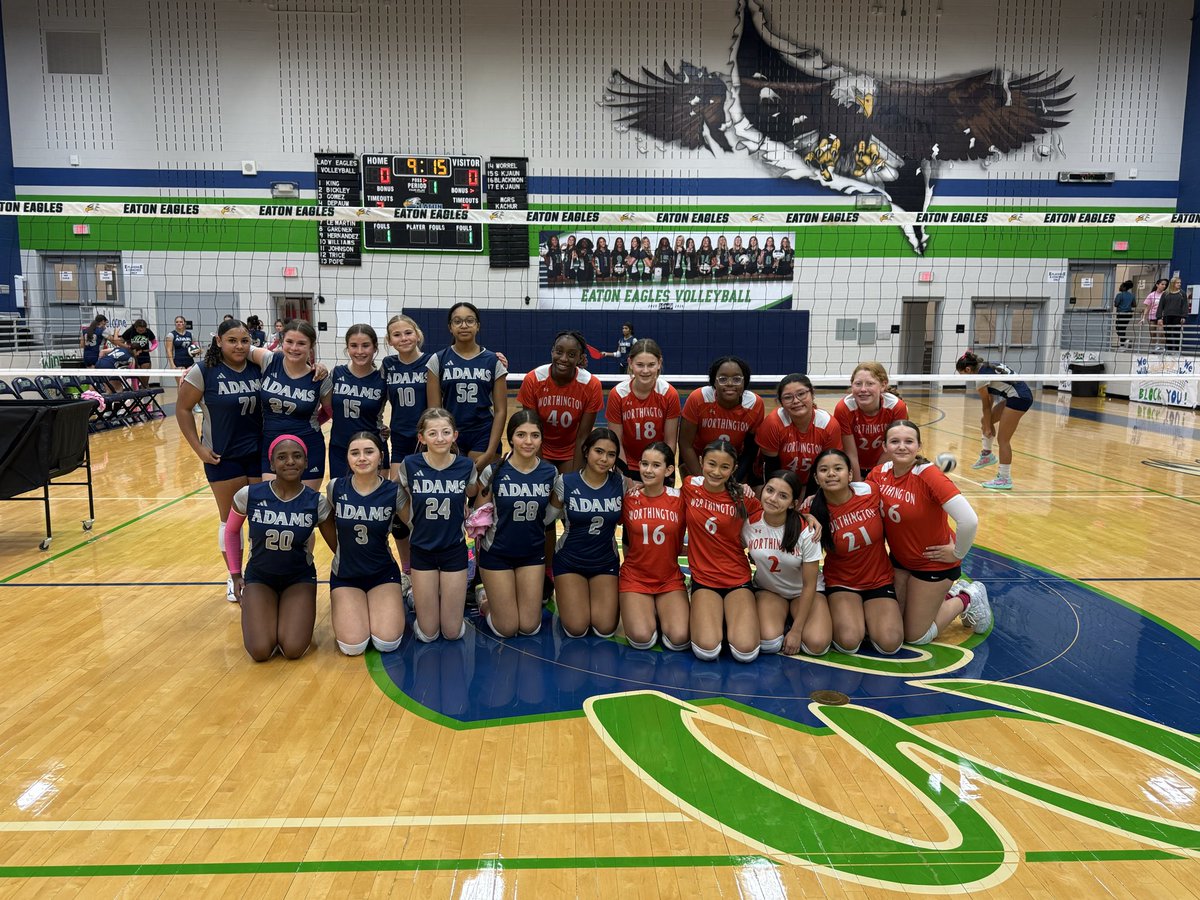 Fun night watching Worthington and Adams volleyball teams play at Eaton! Great job ladies! 🦅🏐💚