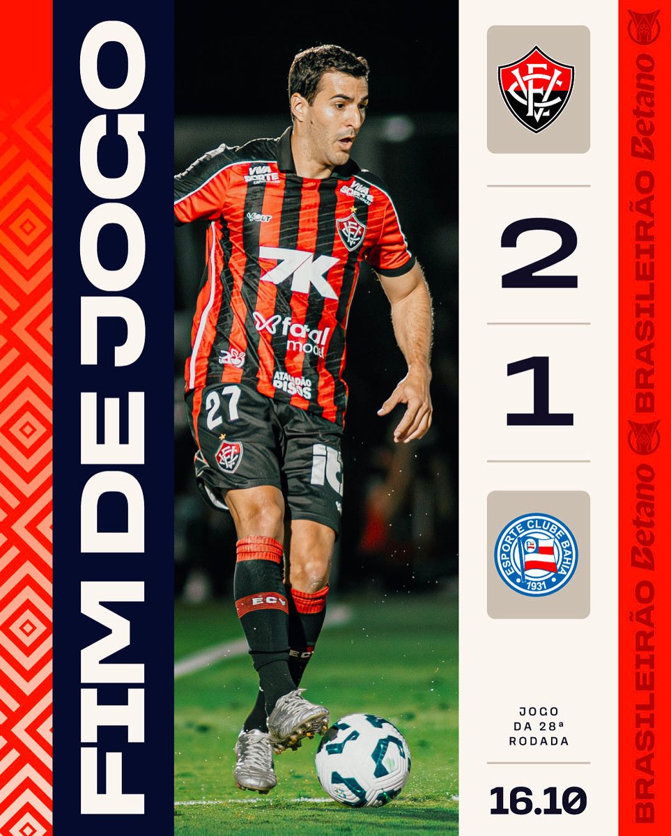 AVISA QUE O BARRADÃO TEM DONO! 

O <a href="/ECVitoria/">EC Vitória</a> bate o <a href="/ecbahia/">Esporte Clube Bahia</a> em clássico baiano, pelo placar de 2x1, em Salvador! O Esquadrão até chegou a empatar mas o Leão correu atrás e conquistou a vitória! 🔥

📸: Victor Ferreira