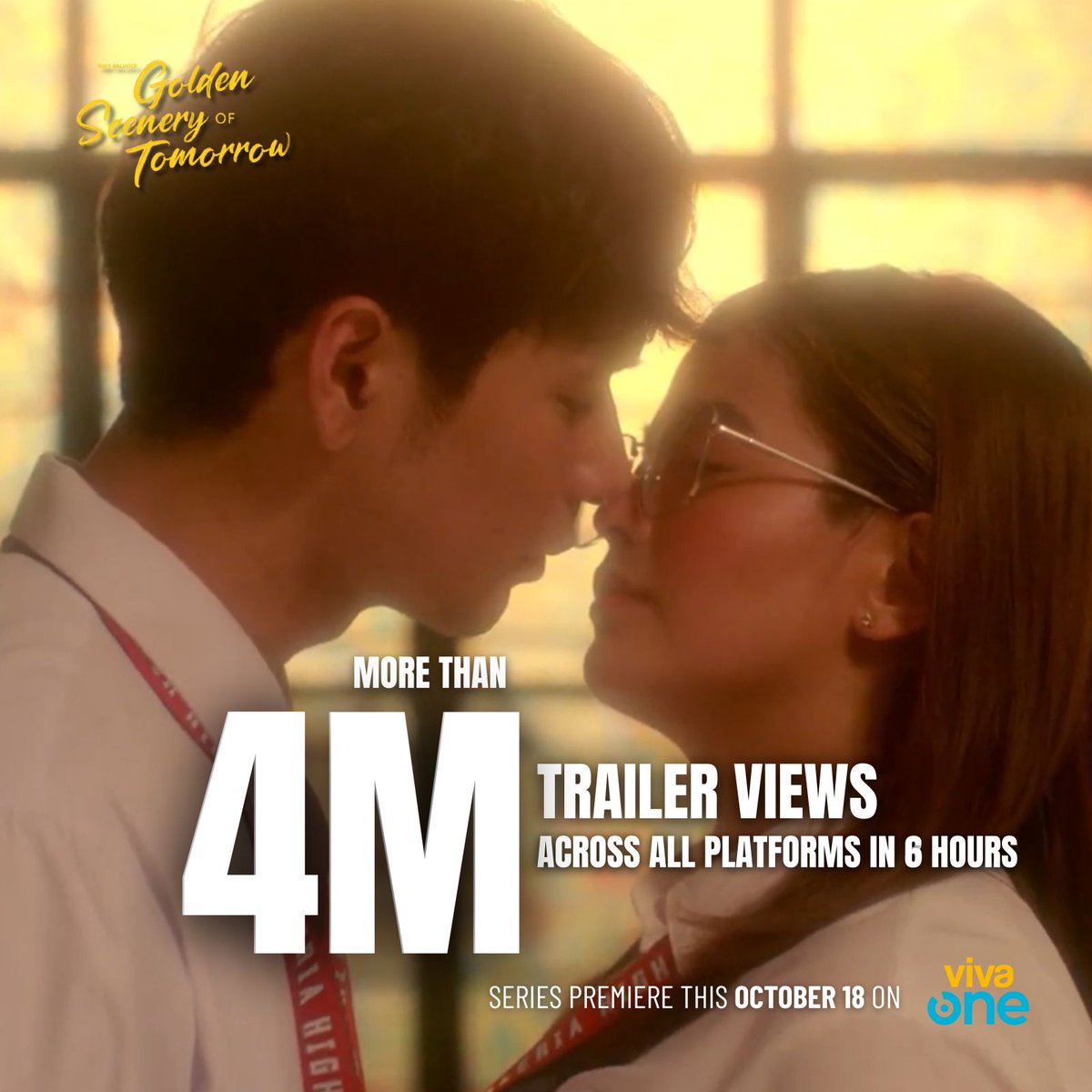 THE LOVE OF THE WILBEA FANS!

#ICYMI: The trailer of the anticipated drama series "Golden Scenery of Tomorrow," starring Actor Wilbert Ross and Actress Bea Binene, hit more than 4 million views within 6 hours of its release across all platforms.

The series will premiere on Viva