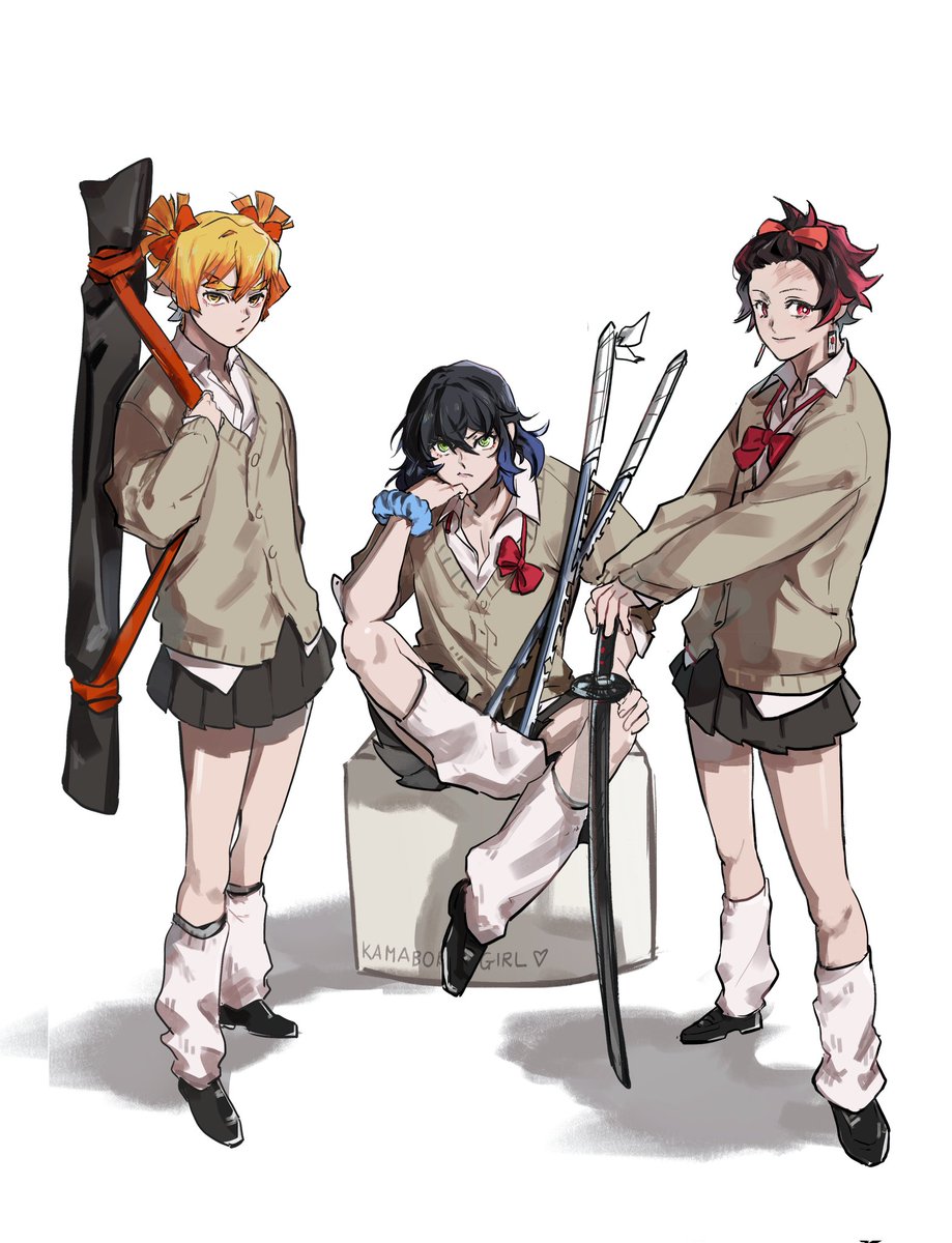 ⚡🐗🎴
I think if it were trio in modern times, they would probably be on duty at an all-girls school.
#鬼滅の刃