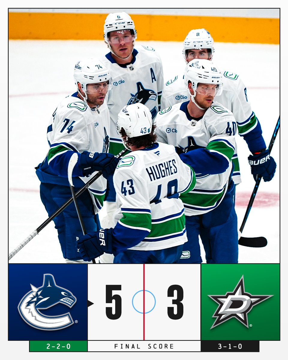 NHL's tweet image. Chalk it up as a W for the @Canucks! 🫡