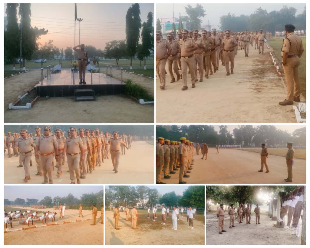 balrampurpolice's tweet image. #BalrampurPolice
#AddlSP @VishalPCop द्वारा रिजर्व पुलिस लाइन बलरामपुर में शुक्रवार #परेड का किया गया निरीक्षण, शारीरिक व मानसिक रूप से फिट रहने के लिए लगवाई गयी दौड़, अनुशासन व एकरूपता बनाए रखने के लिए टोलीवार करवाया गया ड्रिल, दिए गए आवश्यक दिशा निर्देश।