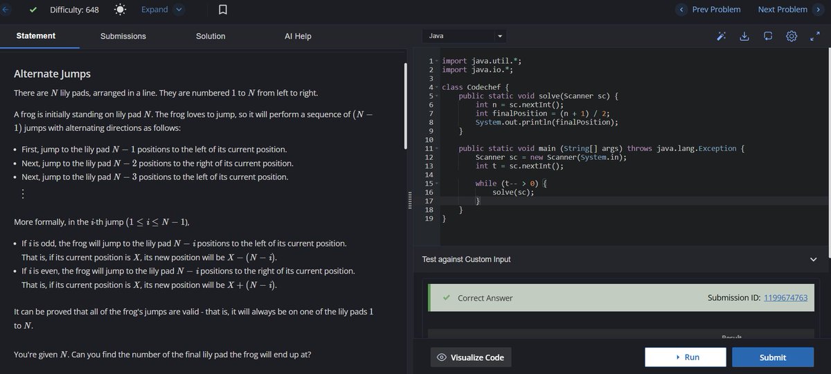 AdarshKumar206's tweet image. Day 187 of #100DaysOfCode on #codechef #DSA #LearnInPublic #buildinpublic #remote #connect #remotework #remotejob #java #coding #programming #100daysofcodechallenge #logicbuilding #cp #Learning #developer