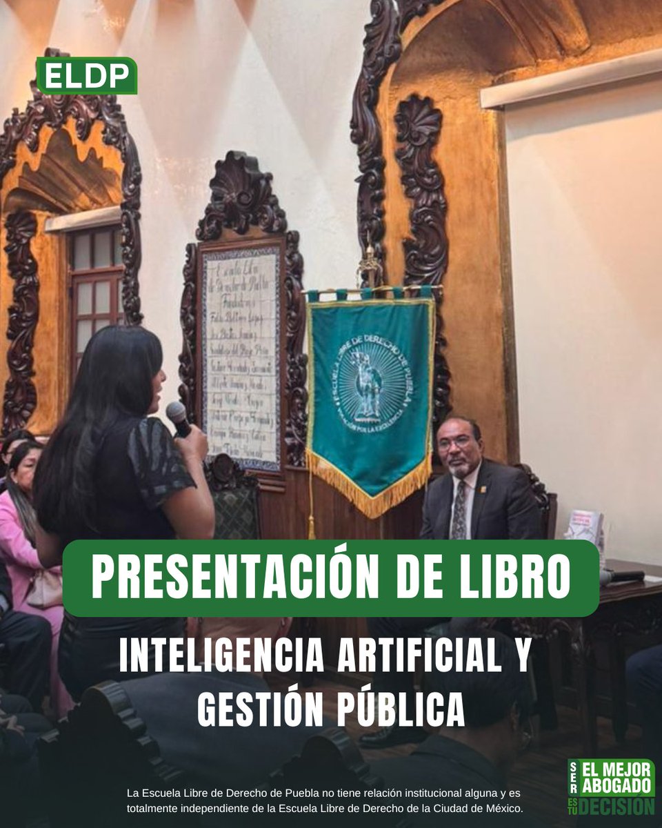 Hoy la ELDP, se presento el libro “Inteligencia Artificial y Gestión Pública” de <a href="/sanchezgalicia1/">Javier Sánchez Galicia</a> 
Un espacio de reflexión sobre el impacto de la tecnología en el ámbito jurídico y la gestión pública, que enriquece la visión académica de nuestra Comunidad Libre⚖️✨