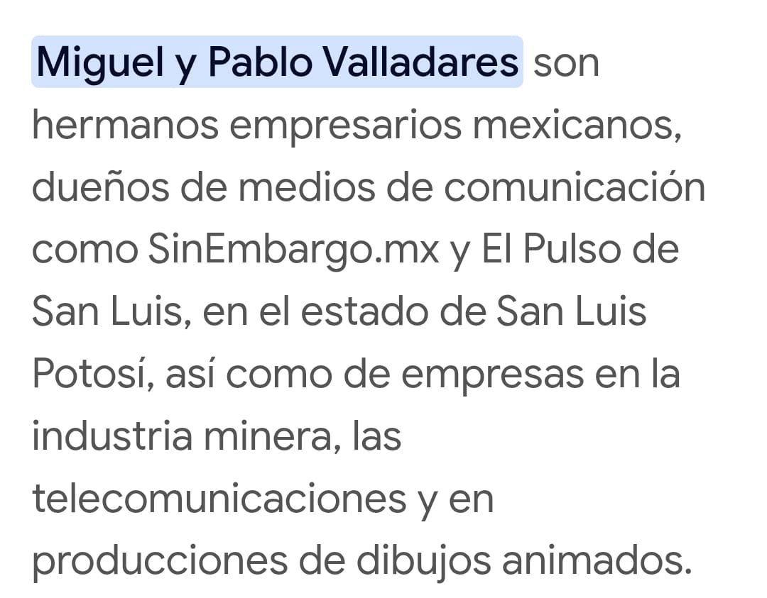 OROSOLIDORedes's tweet image. Hola!!!
Mi querido Isai 
Estos Son los Verdaderos Dueños de #SinEmbargo 
Alvaro y Paz Varela Trabajan para estos Empresarios Mineros
@catrina_nortena 
@ndurancoronado 
@violetamg10078