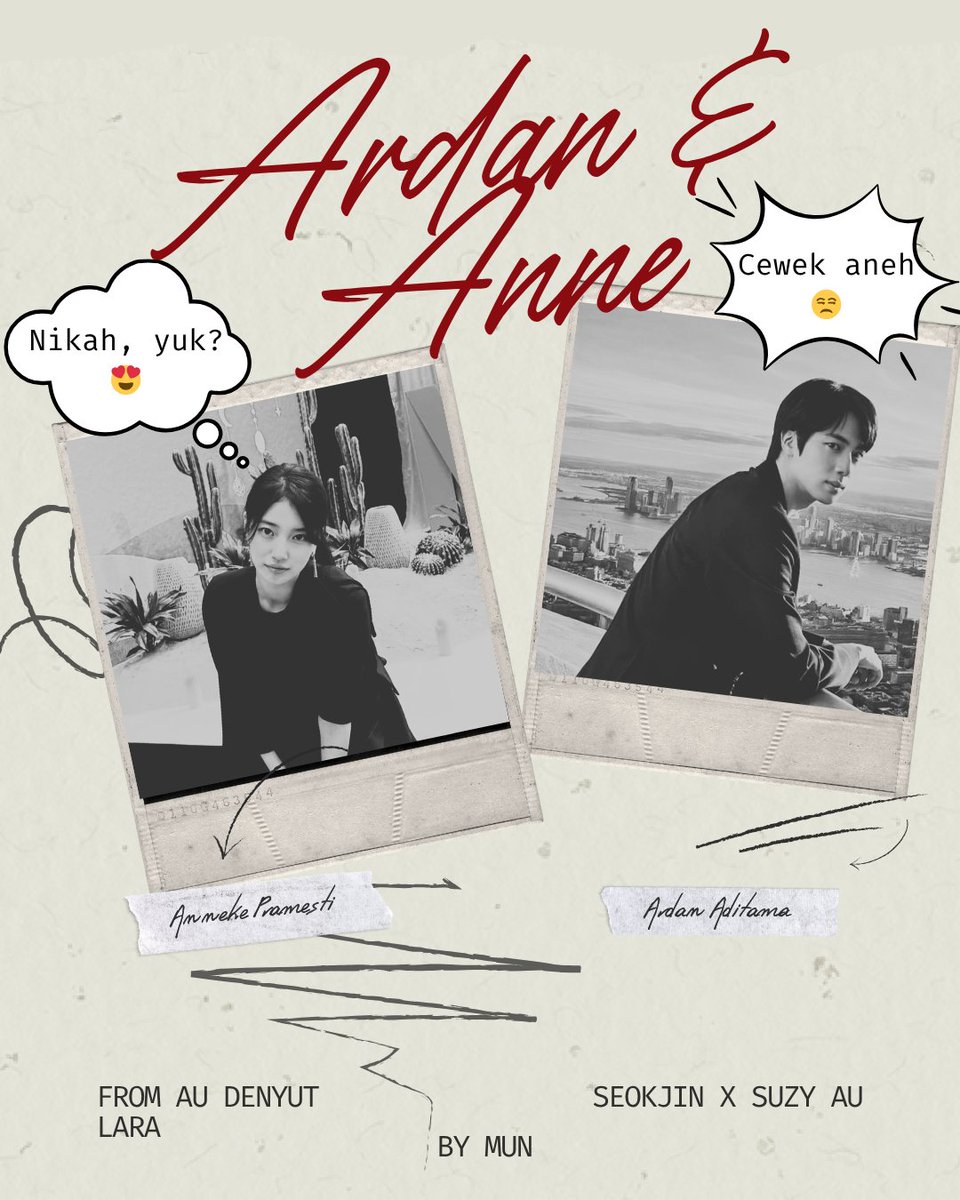 sj_041's tweet image. Ardan &amp;amp; Anne
(Di universe yang berbeda)
.
Seokjin x Suzy local AU
By Mun